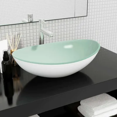 Produktbild von Möbel Waschbecken Hartglas 54,5x35x15,5 cm Weiß - Waschbecken 345256