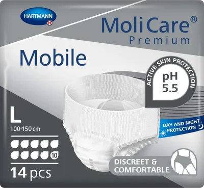 Produktbild von Hartmann MoliCare, Unisex, L, Weiß, 100 - 150 cm, 14 Stück(e), Tasche