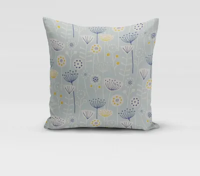 Produktbild von SCHÖNER LEBEN. Kissenhülle Fryett`s Halbpanama Blumen abstrakt mint Größe 80x80cm (HxB) 80x80cm (HxB) Größe