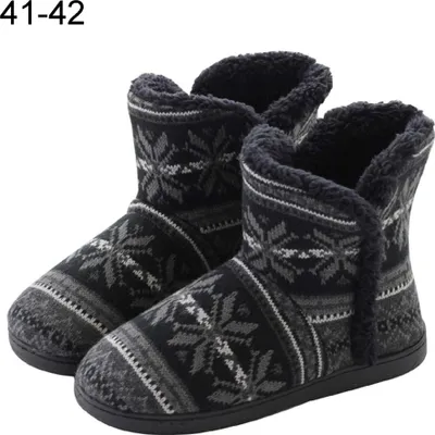 Produktbild von Hausschuhe Hüttenschuh Hohe Gefüttert Hüttenstiefel rutschfest Winter Pantoffeln für Uni-Erwachsene41-42