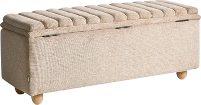 Produktbild von BELIANI Sitzbank mit Stauraum Beige Stoff Wasserabweisend Haustierfreundlich Modernes Design Skandinavischer Stil Stauraumbank Truhenbank Schlafzimmer