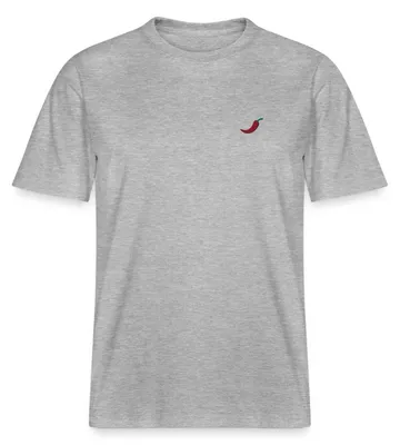 Produktbild von Spreadshirt Stickmotiv Chili Relaxed Fit Uni T-Shirt, 3XL, Grau meliert