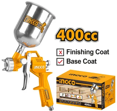Obrázok produktu pre Striekacia pištoľ s hornou kovovou nádržkou 400cm3 Ingco
