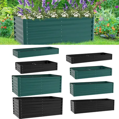 Obrázek produktu pro Jayseuw Zahradní zvýšený záhon zelený 160x90x60cm pozinkovaná ocel - záhony