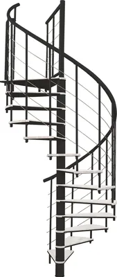 Produktbild von Minka Spindeltreppe Fusion 37 - 295cm Geschosshöhe Weiß Schwarz 120cm Durchmesser