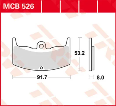 Produktbild von TRW Bremsbelagsatz MCB526 CBX550F PC04