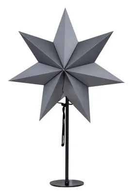 Produktbild von LED Stern Grau H50cm mit Standfuß Weihnachten Leuchtstern Tischdeko Weihnachtsdeko Weihnachtsstern Dekostern