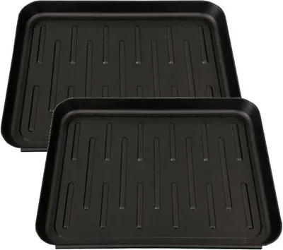 Produktbild von 2 X Schuhabtropfschale, Schuhtablett ,Schuhabtropfschale, Schuhregal für Nasse Schuhe, Schuhwanne aus Kunststoff, Stil a, Schwarz