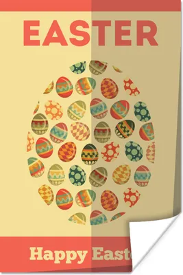 Produktbild von MuchoWow® Poster Zitate - Ostern - Frohe Ostern! - Ostereier - Ostern 80x120 cm - Papierdruck