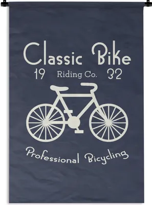 Produktbild von MuchoWow® Wandteppich Wandbehang Jahrgang - Fahrrad - Text 120x180 cm Tapisserie Dekoration Wandtuch - Schlafzimmer - Dekorationen für das Haus