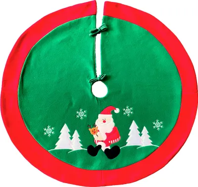 Produktbild von Heimtexland ® Weihnachtsbaumdecke Baumständer Schürze 90 cm Weihnachten Dekoration Christbaumdecke Typ618 Weihnachtsmann grün-rot