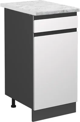 Produktbild von Küchenunterschrank Vicco R-Line Weiß 40 cm J-Shape AP Marmor, Model 45788
