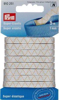 Superelastisches Gummiband, Weiß, 7 mm x 5 m, 1 Stück