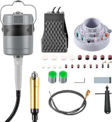 Produktbild von Elektrisches Rotations- und Drehwerkzeug - Hängeschleifer mit Flexwelle - Leistung 780 W - Bis 25.000 U/min - Fußpedalsteuerung - Zubehör 112-tlg. - Schleifen, Polieren, Gravieren