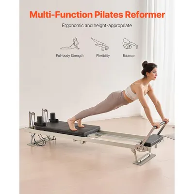 Produktbild von VEVOR faltbarer Pilates-Trainingsapparat, geeignet für Haushaltsfitnessstudios, für Fortgeschrittene und Anfänger, maximale Belastbarkeit 181,44 kg