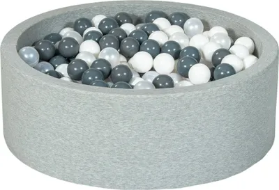 Image de Piscine à balles aire de jeux + 450 balles blanc, perle, gris