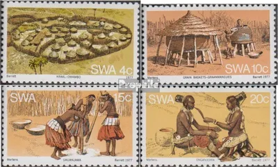 Produktbild von Briefmarken Namibia - Südwestafrika 1977 Mi 431-434 (kompl.Ausg.) postfrisch Wambos