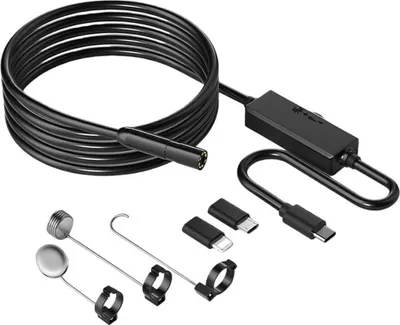 Image de INF Endoscope AN112 à lentille unique 3-en-1 avec câble flexible pour inspection 2 m