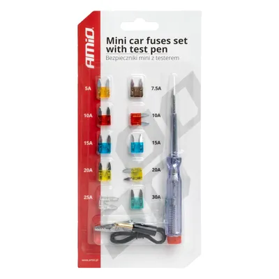 Immagine prodotto di Set di fusibili mini da 10 pz. + tester di tensione AMIO-03524