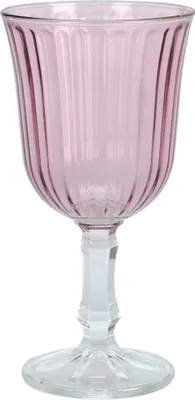 Produktbild von Wijnglazen roze ribbel 240ml doos a 6