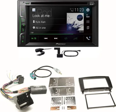 Produktbild von Pioneer AVH-A3200DAB Bluetooth DAB CD Einbauset für Mercedes CLK W209 Facelift