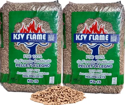 Produktbild von 30kg KSV FLAME Buchen Pellets Grillpellets aus Buchenholz für Grill, Smoker, Räucherofen