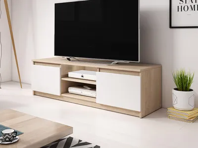 Immagine prodotto di Tavolino per TV con illuminazione a LED KIKUKO - rovere sonoma / bianco