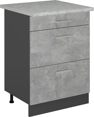 Produktbild von Küchenunterschrank Vicco R-Line Beton 60 cm mit Schubladen, AP Marmor, Model 53925
