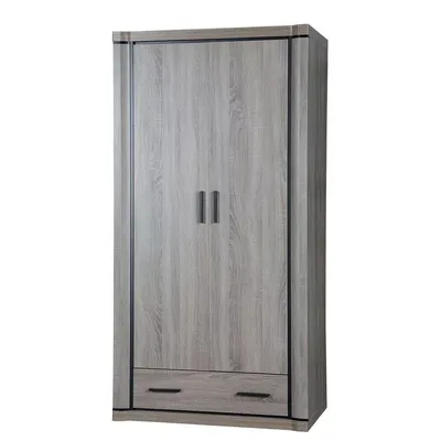 Produktbild von Zweitüriger Kleiderschrank AIRA – Breite 97 cm, Trüffeleiche