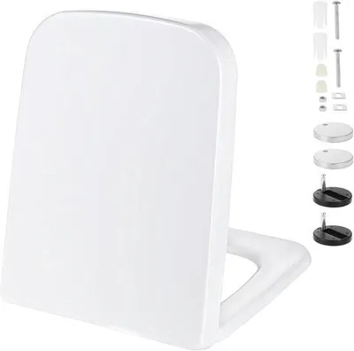 Produktbild von Famanu Toilettensitz mit sanfter Schließmechanik - einfache Reinigung - verstellbare Scharniere - quadratisch