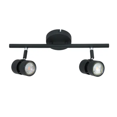 Produktbild von Steinhauer Spotleuchte Natasja LED 2-flammig Mattes Schwarz 38x18cm