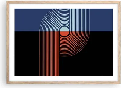 Produktbild von Gerahmtes Poster - Rahmen in heller Eiche - Abstraktion Moderne Minimalismus - 70x50 cm - Wand Bild - Wanddeko - Wandbilder - Kunstposter - Wandposter - Bilderrahmen - Bilder - P2NAA70x50-4520