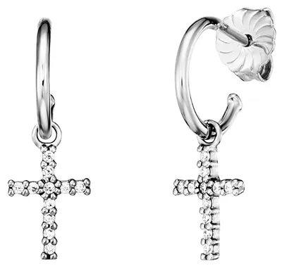 Produktbild von Julie Julsen Creolen 925/- Sterling Silber 1,1cm weiß Zirkonia weiß 148210005