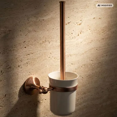 Produktbild von PaulGurkes Kupfer WC-Bürste Nostalgie Keramik Bad-Accessoire Wandbefestigung