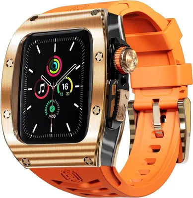 Obrázek produktu pro Pro Apple Watch Series 9 8 7 45 / SE 6 5 4 44 Silikonový kovový kryt s páskem