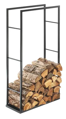 Zdjęcie produktu dla Kobolo stojak na drewno opałowe stojak na drewno opałowe - metal - czarny - 116x25x60 cm - drewno opałowe brykiet drzewny przechowywanie drewna akcesoria kominkowe dekoracja