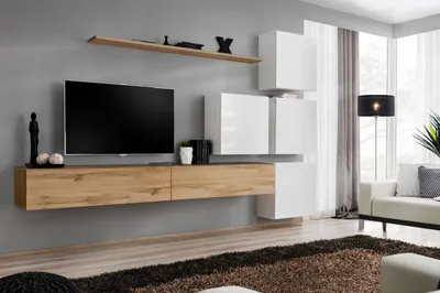 Produktbild von Wohnwand Braun Wohnzimmer Holz Modern Möbel Garnitur Luxus Komplett Wandschrank