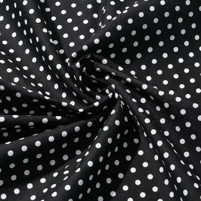 Baumwollstoff Polka Dot 1 m x 1,7 m schwarz-weiß