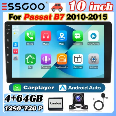 Immagine prodotto di Lettore multimediale - Autoradio - Doppio DIN - Touchscreen - Autoradio Android - Schermo IPS da 10 pollici