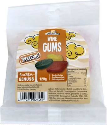 Produktbild von Rexim Wine Gums Weingummi Zuckerfrei 120g