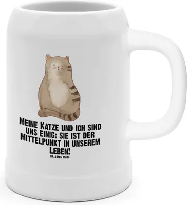 Produktbild von Mr. & Mrs. Panda Humpen Katze Sitzen - Weiß - Geschenk, Steinzeugkrug, Herz, Katzen, Krug, Steinbierkrug, Steinkrug, Keramikkrug, Seidel, Katzenfan, Cat, Familie