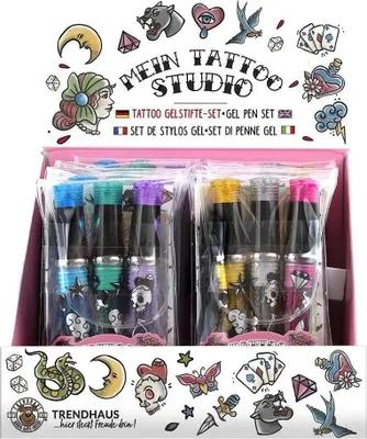 Image de Kit de 3 stylos gel Gliter pour Studio de Tatouage