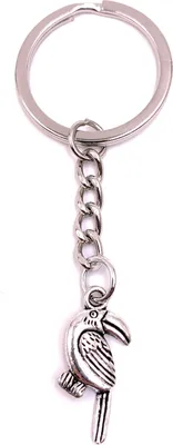Image de Onwomania Porte-clés perroquet toucan oiseau en métal Charm