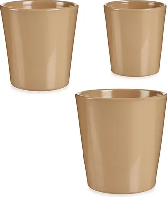 Obrázek produktu pro Sada keramickcých béžových květináčů, 3 ks