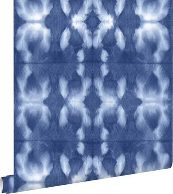 Zdjęcie produktu dla ESTAhome Tapeta motyw shibori tie-dye jeans indygo 53 cm x 10.05 m