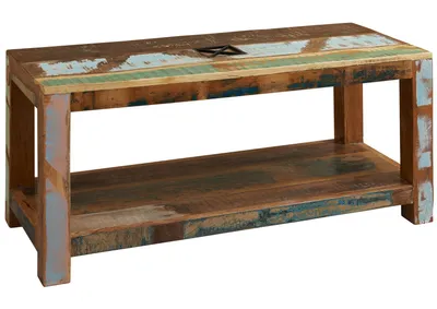 Produktbild von MASSIVMOEBEL24 Couchtisch Altholz 110x45x50 mehrfarbig lackiert NATURE OF SPIRIT #107
