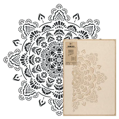 Produktbild von Mandala Große Malschablonen Durchmesser 89 cm, Boho Mandala Schablone, Wiederverwendbare Kunststoff Wandschablone DIY