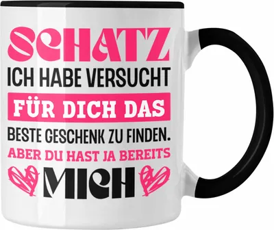 Produktbild von Trendation - Lustige Tasse für Freund Freundin Valentinstag Geschenkidee für Sie Ihn Ich Habe Versucht Das Perfekte Geschenk Zu Finden (Schwarz)