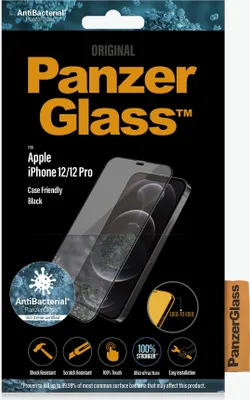 Productafbeelding van PanzerGlass Anti-Bacterial Case Friendly Screenprotector voor de Apple iPhone 12 (Pro)