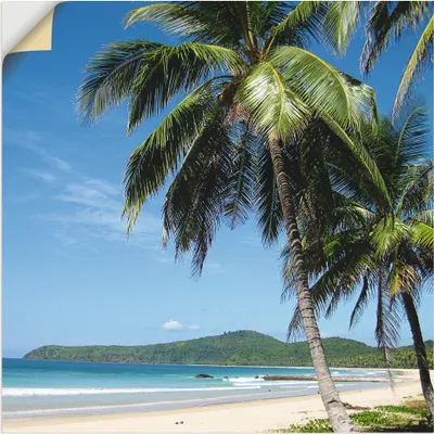 Produktbild von ARTland Wandbild, selbstklebend Strand mit Palmen Größe: 100x100 cm